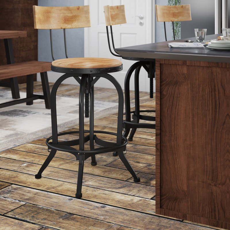 Oria Adjustable Height Swivel Bar Stool & Reviews Birch Lane